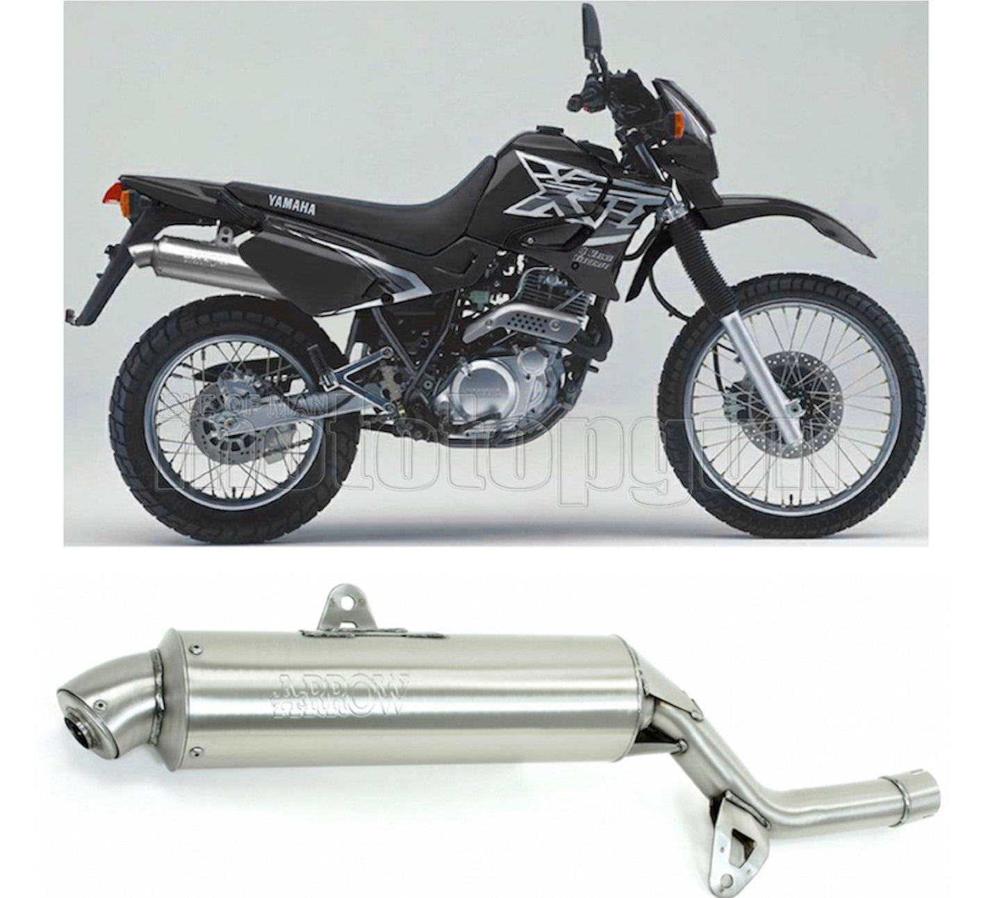 SCARICO OMOLOGATO ARROW PARIS DACAR IN INOX CON FONDELLO IN INOX COMPATIBILE CON YAMAHA XT 600 E 95/01