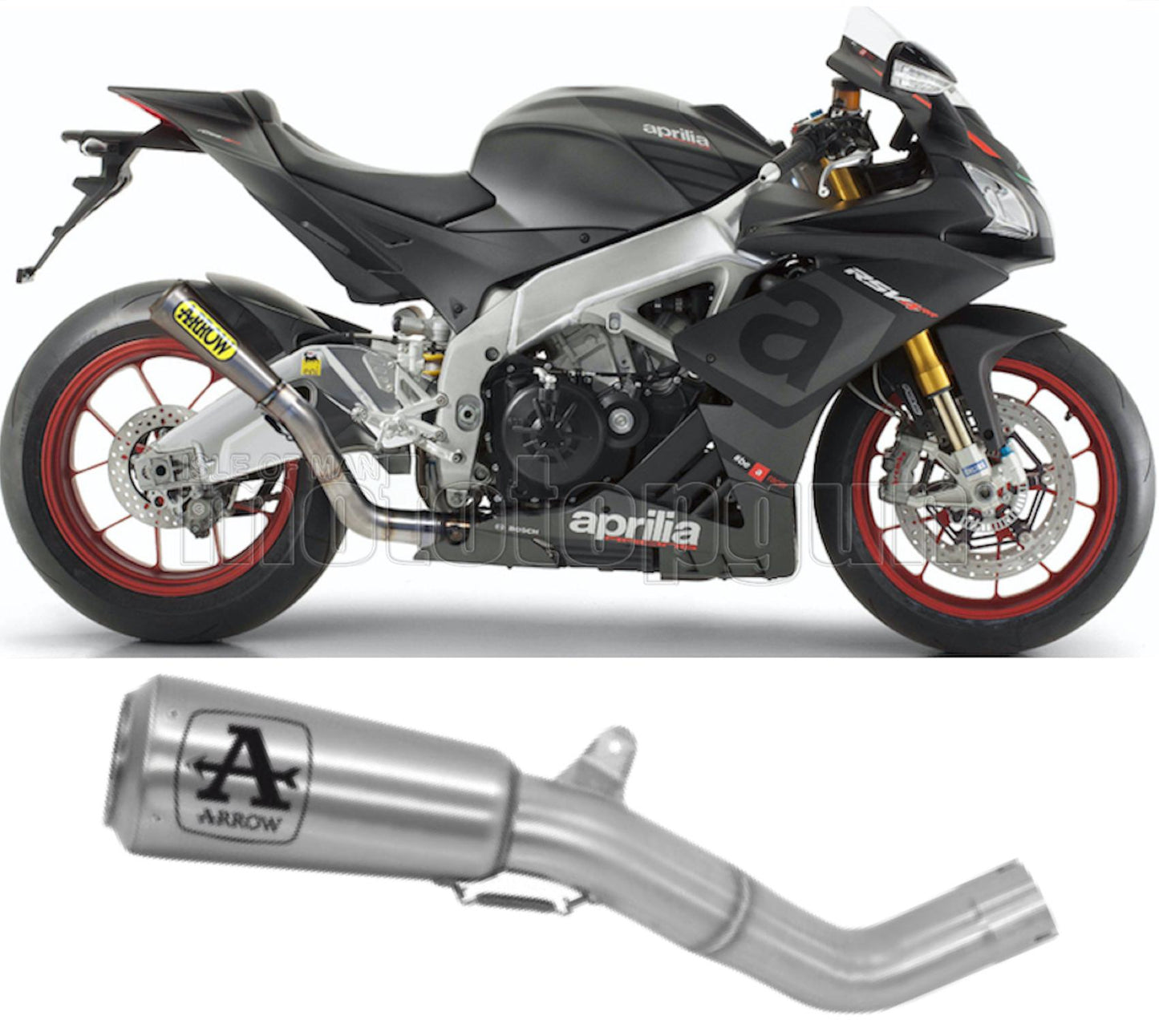 SCARICO COMPLETO OMOLOGATO CATALIZZATO ARROW PRO-RACE IN TITANIO CON FONDELLO IN TITANIO COMPATIBILE CON APRILIA RSV4 RSV-4 RR 15/16