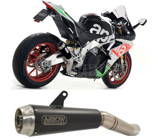SCARICO COMPLETO OMOLOGATO CATALIZZATO ARROW PRO-RACE IN NICHROM NERO CON FONDELLO IN INOX COMPATIBILE CON APRILIA RSV4 RSV-4 RF 17/18