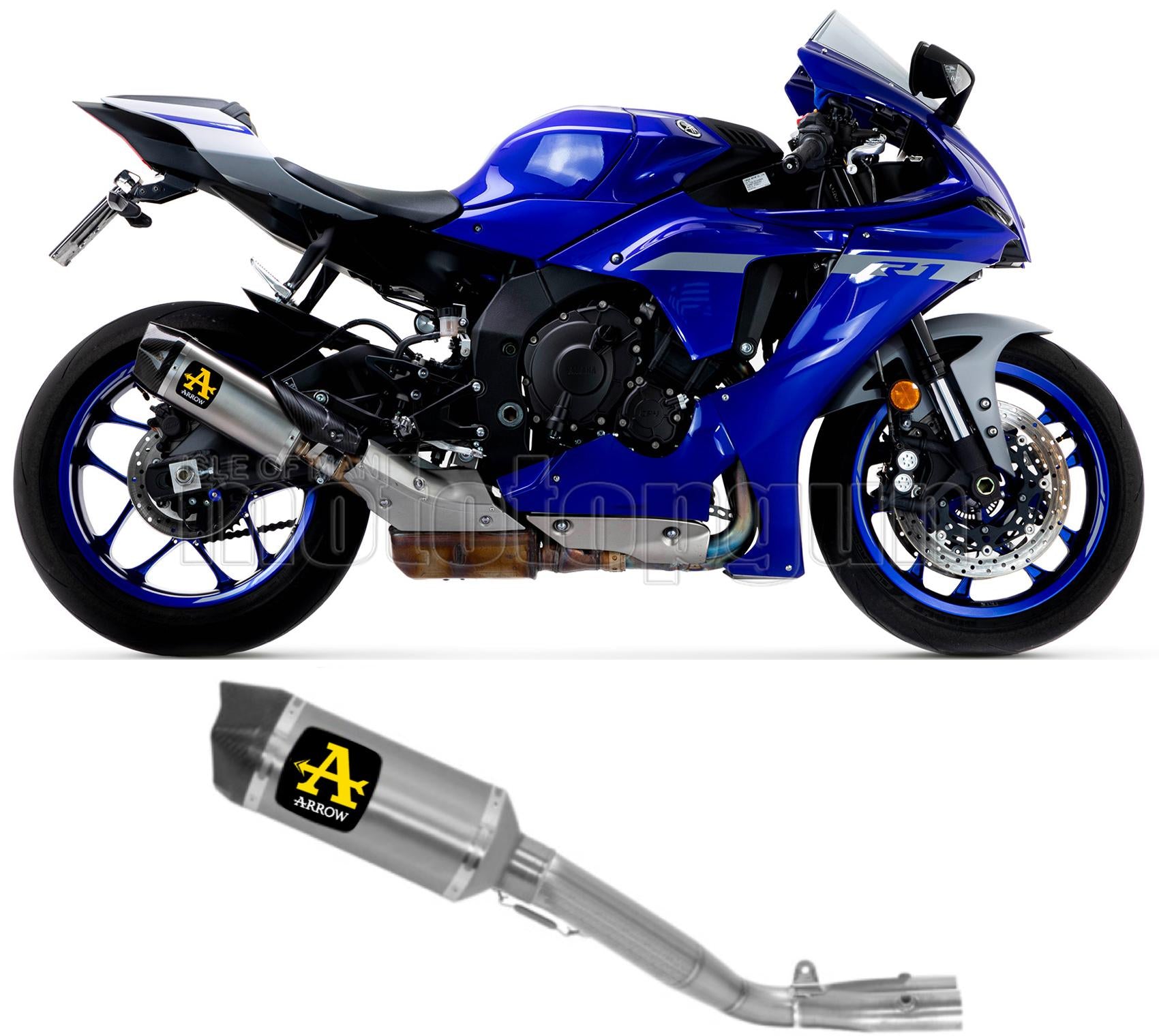 SCARICO COMPLETO OMOLOGATO CATALIZZATO ARROW RACE-TECH IN TITANIO CON FONDELLO IN CARBY COMPATIBILE CON YAMAHA YZF 1000 R1 17/23