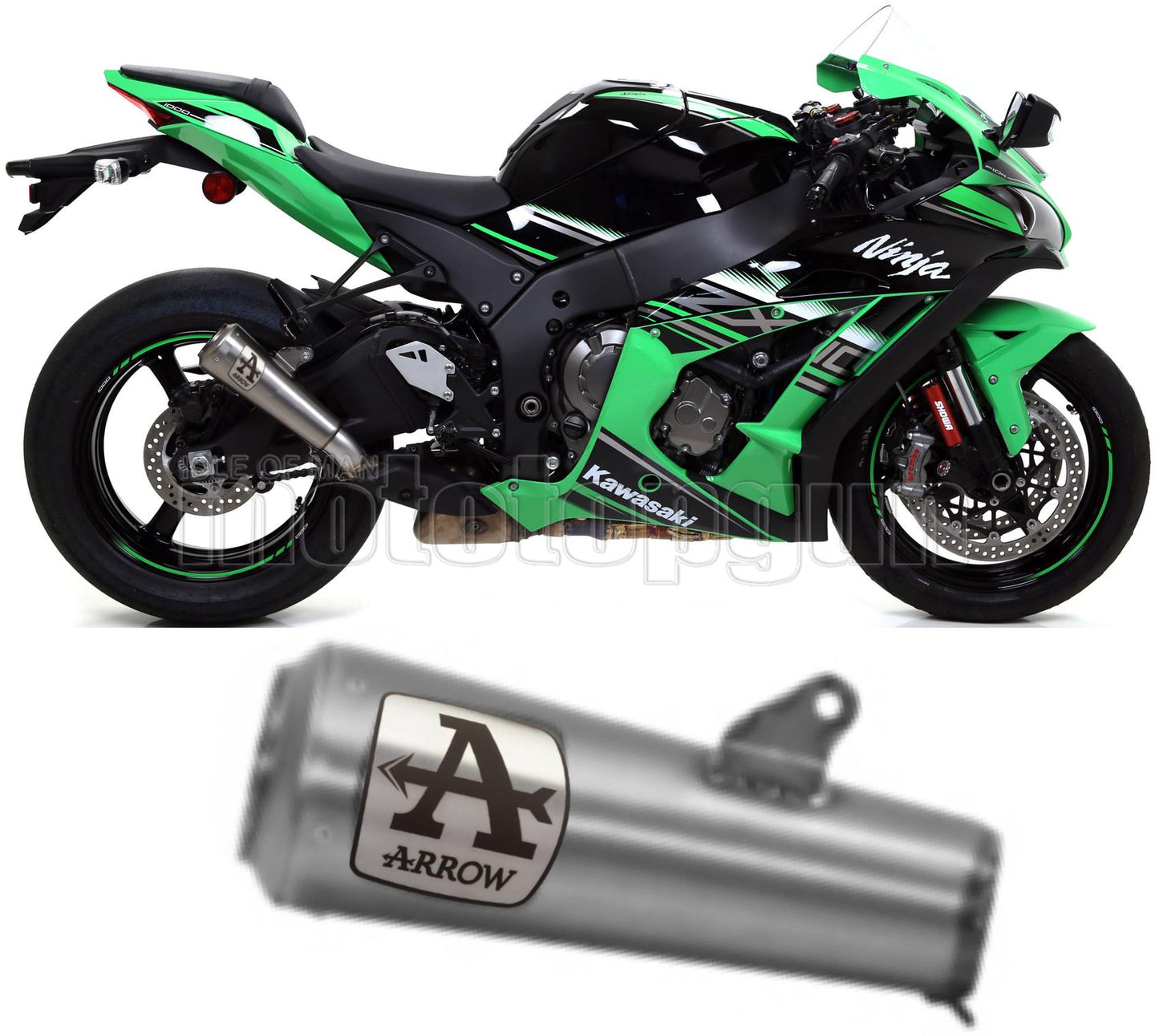 SCARICO COMPLETO OMOLOGATO CATALIZZATO DOPPIO TERMINALE ARROW PRO-RACE IN TITANIO CON FONDELLO IN TITANIO COMPATIBILE CON KAWASAKI ZX-10R ZX-10 R 16/19
