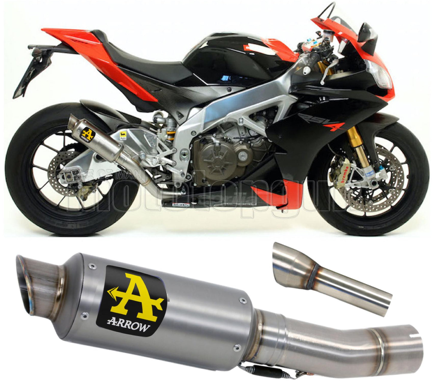SCARICO COMPLETO OMOLOGATO CATALIZZATO ALTO ARROW GP2 GP-2 IN TITANIO CON FONDELLO IN TITANIO COMPATIBILE CON APRILIA RSV4 RSV-4 09/15