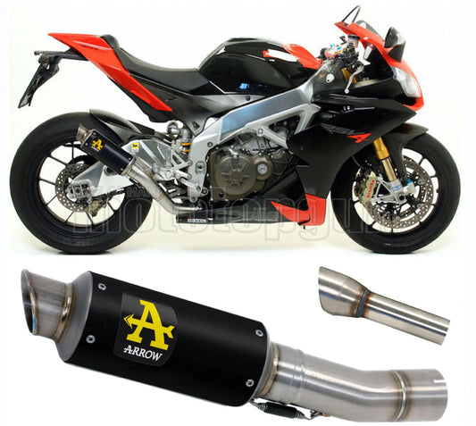 SCARICO COMPLETO OMOLOGATO CATALIZZATO ALTO ARROW GP2 GP-2 IN NICHROM NERO CON FONDELLO IN INOX COMPATIBILE CON APRILIA RSV4 RSV-4 FACTORY 09/15