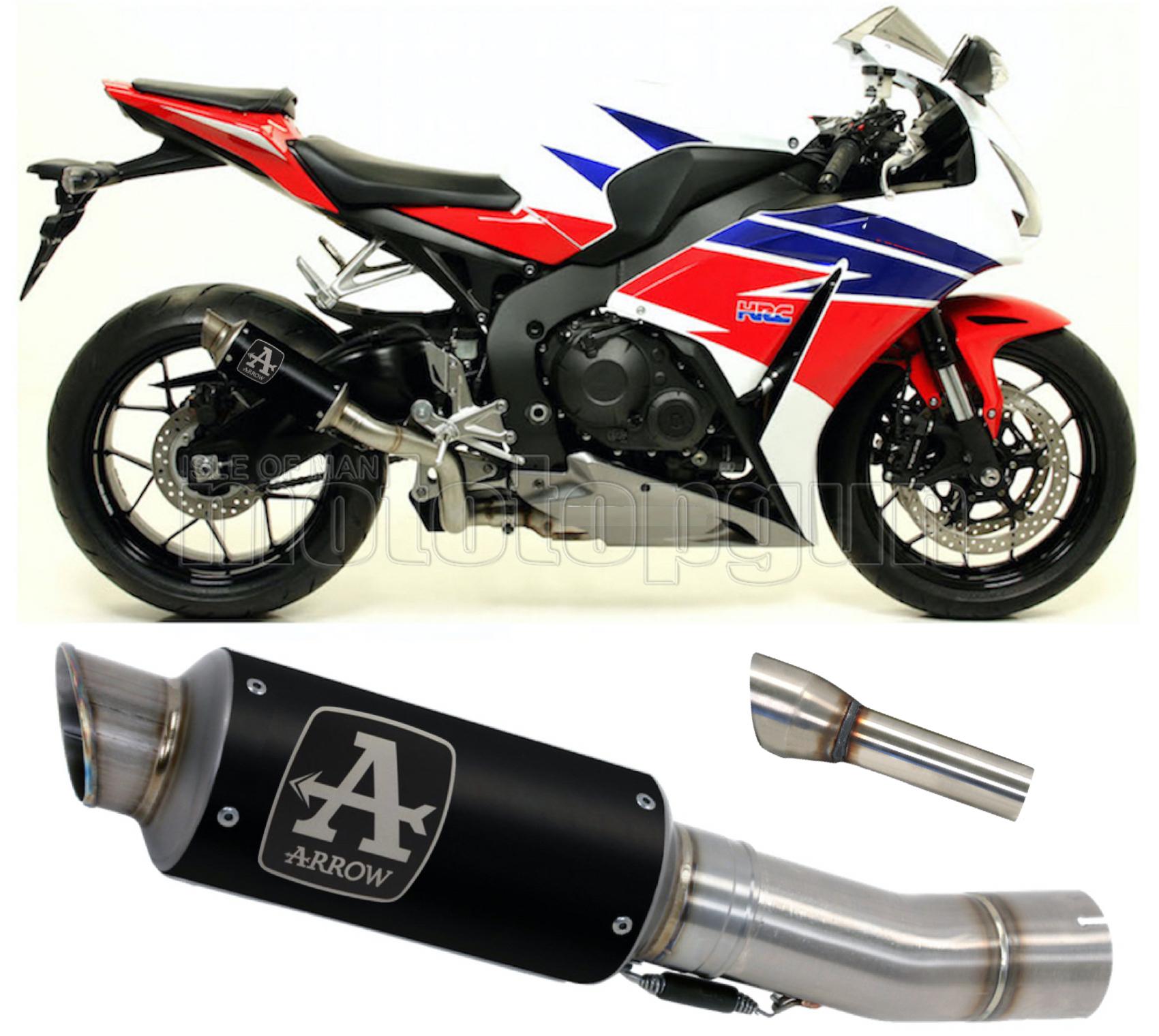 SCARICO COMPLETO OMOLOGATO CATALIZZATO BASSO ARROW GP2 GP-2 IN NICHROM NERO CON FONDELLO IN INOX COMPATIBILE CON HONDA CBR 1000 RR 14/16