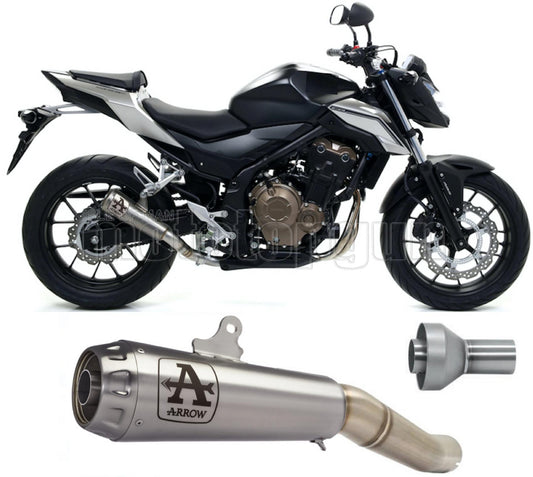SCARICO COMPLETO OMOLOGATO CATALIZZATO BASSO ARROW PRO-RACE IN NICHROM CON FONDELLO IN INOX COMPATIBILE CON HONDA CB 500 F 16/18