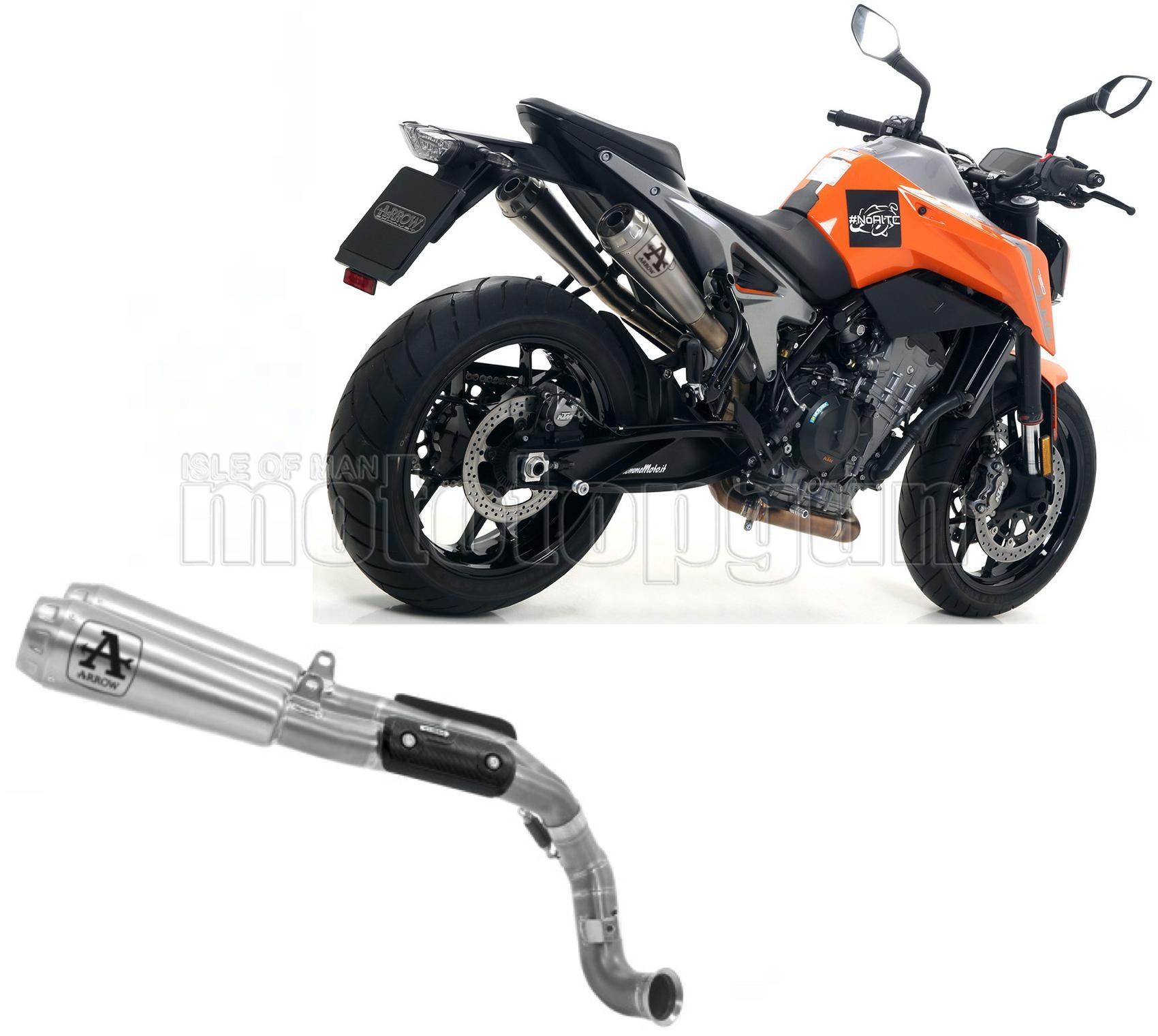 SCARICO COMPLETO OMOLOGATO CATALIZZATO ARROW PRO-RACE IN NICHROM CON FONDELLO IN INOX COMPATIBILE CON KTM 790 DUKE 18/20