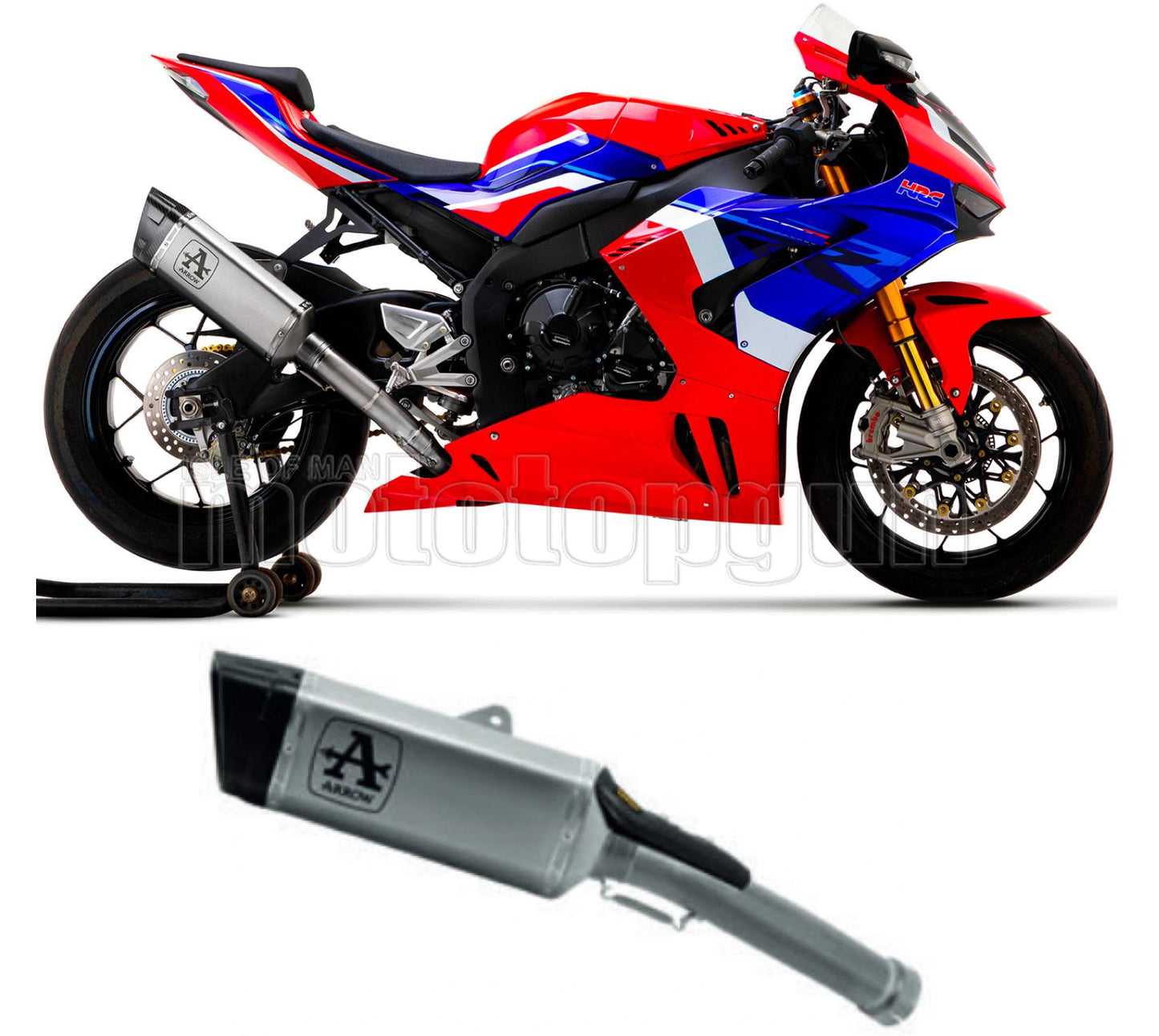 SCARICO COMPLETO OMOLOGATO CATALIZZATO ALTO ARROW PISTA IN TITANIO CON FONDELLO IN CARBY COMPATIBILE CON HONDA CBR 1000 RR-R 20/23