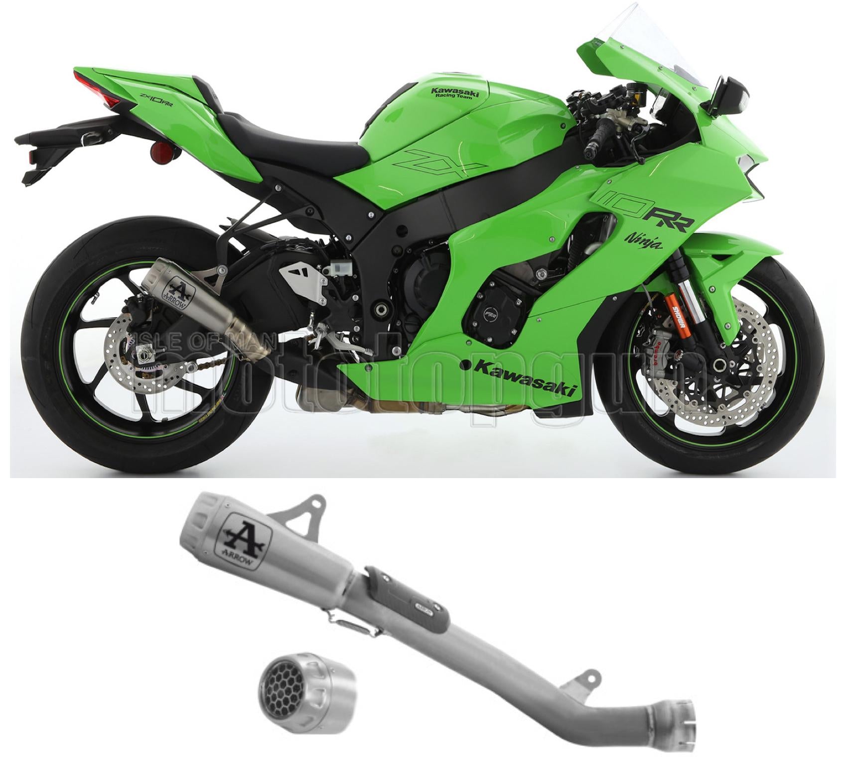 SCARICO COMPLETO OMOLOGATO CATALIZZATO ARROW PRO-RACE IN TITANIO CON FONDELLO IN RETE COMPATIBILE CON KAWASAKI ZX-10RR ZX-10 RR 21/23