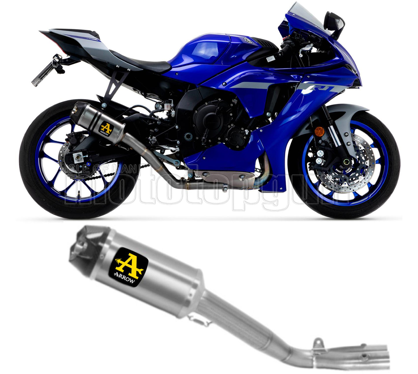 SCARICO COMPLETO OMOLOGATO CATALIZZATO ARROW WORKS IN TITANIO CON FONDELLO IN TITANIO COMPATIBILE CON YAMAHA YZF 1000 R1 17/23