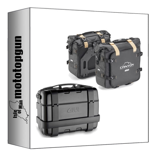 GIVI BAULETTO TRK33B + BORSE LATERALI GRT720B TREKKER CANYON NERO 83 LT + ATACCO COMPATIBILE CON YAMAHA MT-07 MT07 21/24