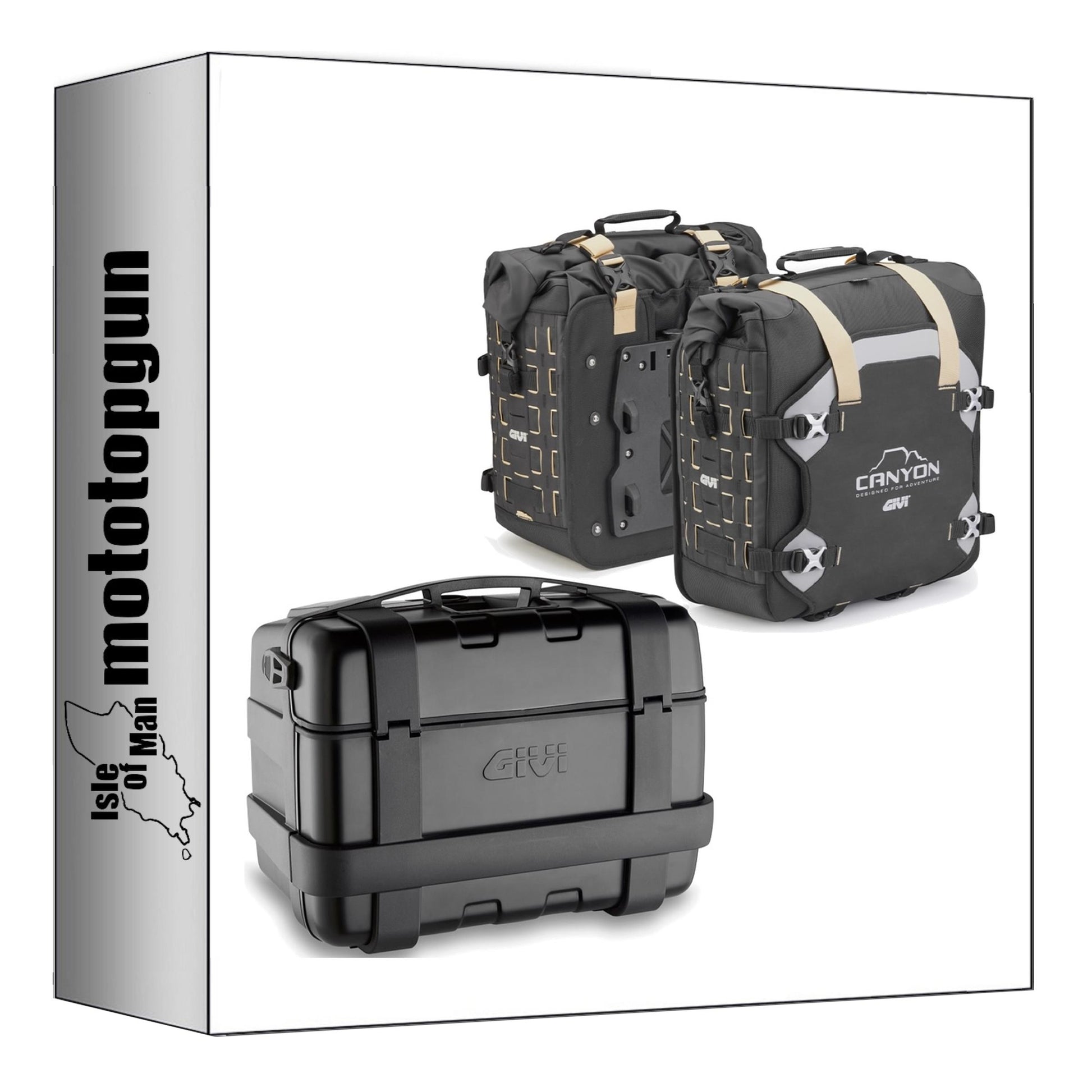 GIVI BAULETTO TRK46B + BORSE LATERALI GRT709B TREKKER CANYON NERO 116 LT + ATACCO COMPATIBILE CON HONDA CB 650 R 2024