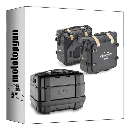 GIVI BAULETTO TRK46B + BORSE LATERALI GRT720B TREKKER CANYON NERO 96 LT + ATACCO COMPATIBILE CON YAMAHA MT-07 MT07 21/24