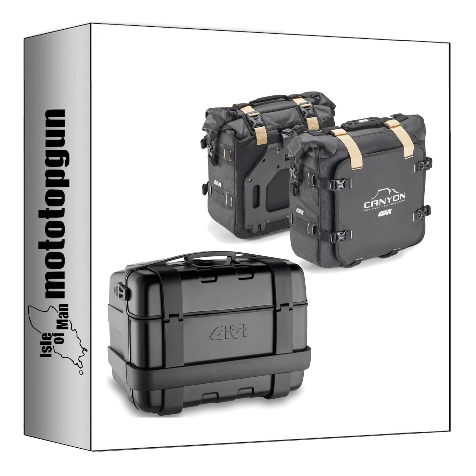 GIVI BAULETTO TRK46B + BORSE LATERALI GRT720B TREKKER CANYON NERO 96 LT + ATACCO COMPATIBILE CON HONDA CB 650 R 2024
