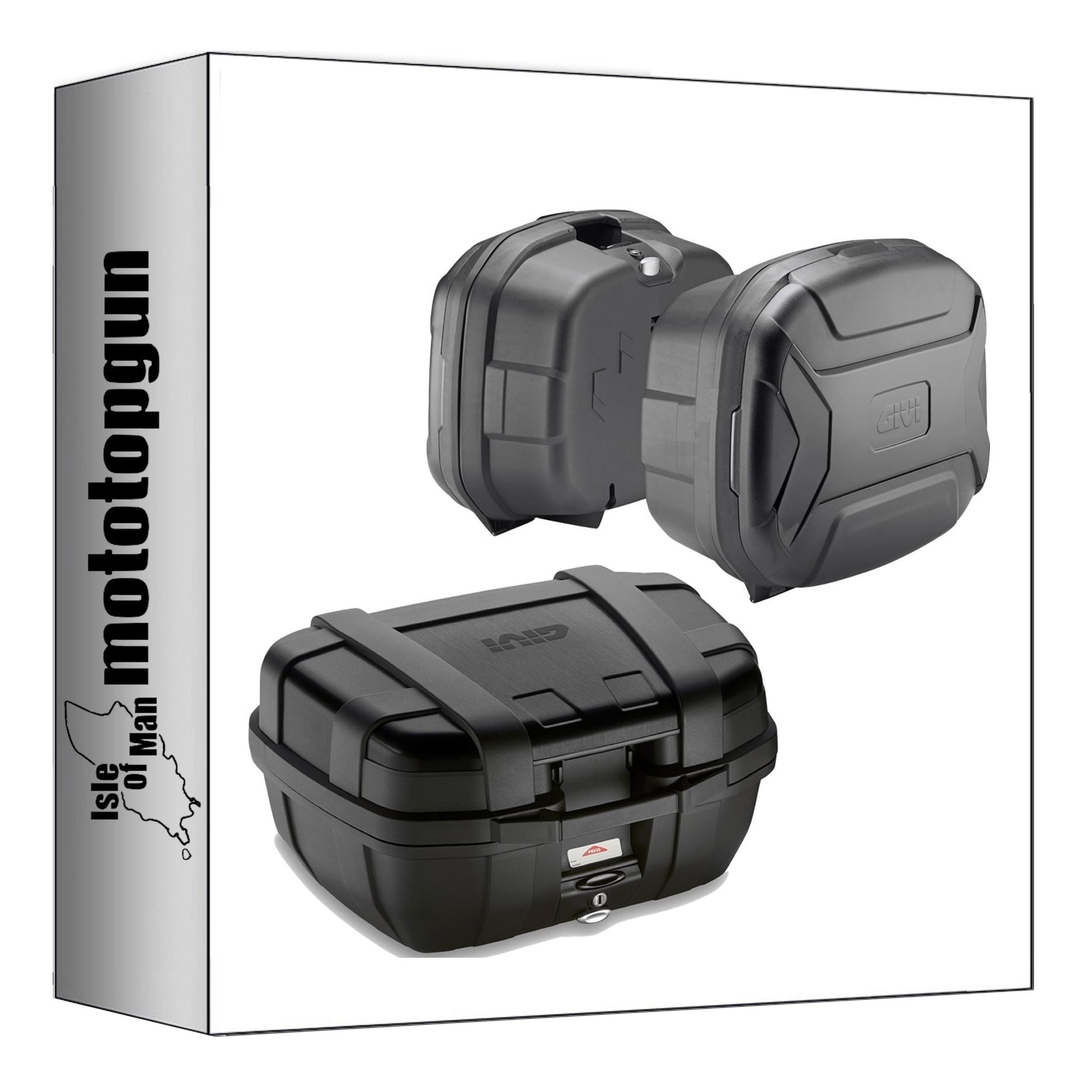 GIVI BAULETTO TRK52BB + VALIGIE LATERALI TRK35BBPACK2 TREKKER LITE NERO 122 LT + ATACCO COMPATIBILE CON ROYAL ENFIELD SCRAM 411 22/24