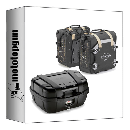 GIVI BAULETTO TRK52B + BORSE LATERALI GRT709B TREKKER CANYON NERO 122 LT + ATACCO COMPATIBILE CON HONDA NC 700 S 12/13