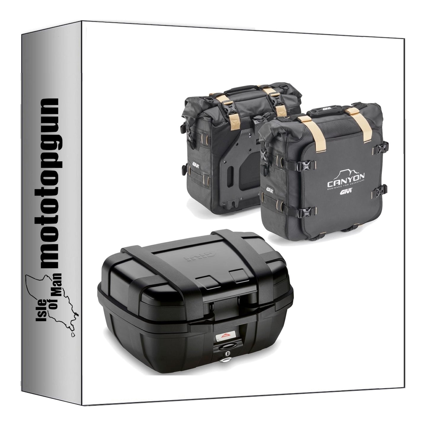 GIVI BAULETTO TRK52B + BORSE LATERALI GRT720B TREKKER CANYON NERO 102 LT + ATACCO COMPATIBILE CON HONDA CB 650 R 21/23