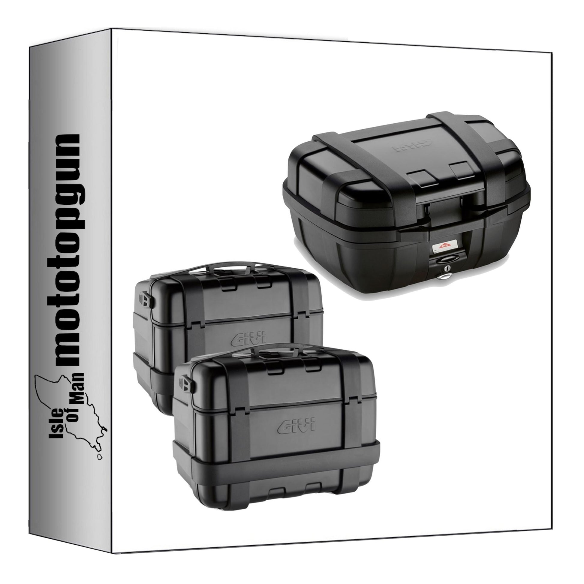 GIVI BAULETTO TRK52B + VALIGIE LATERALI TRK46BPACK2 TREKKER NERO 144 LT + ATACCO COMPATIBILE CON HONDA VFR 800 98/01