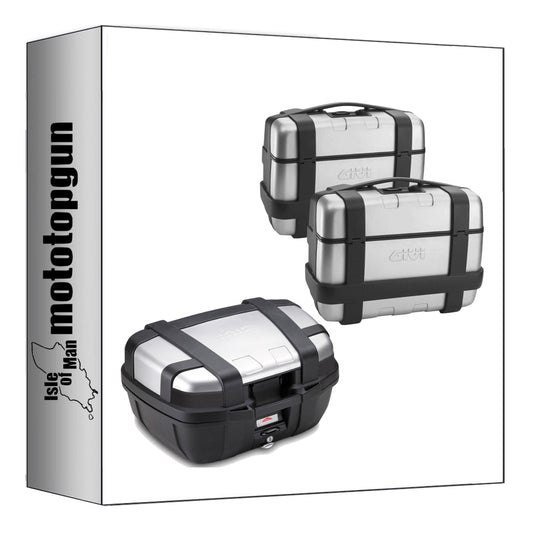 GIVI BAULETTO TRK52N + VALIGIE LATERALI TRK46PACK2 TREKKER 144 LT + ATACCO COMPATIBILE CON KAWASAKI VERSYS 650 22/24