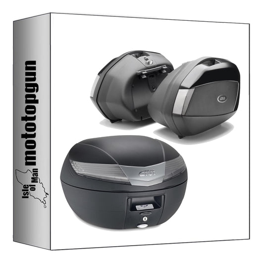 GIVI BAULETTO V40NT + VALIGIE LATERALI V35NT NERO TECH 110 LT + ATACCO COMPATIBILE CON MOTO GUZZI V100 MANDELLO 1000 22/24