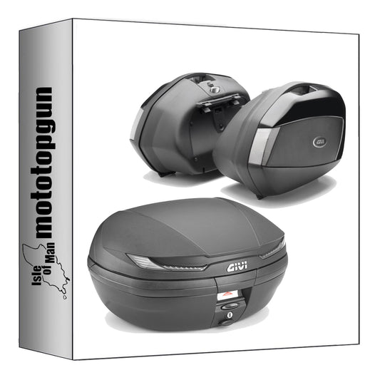 GIVI BAULETTO V45NT + VALIGIE LATERALI V35NT ARENA NERO TECH 110 LT + ATACCO COMPATIBILE CON MOTO GUZZI V100 MANDELLO 1000 22/24