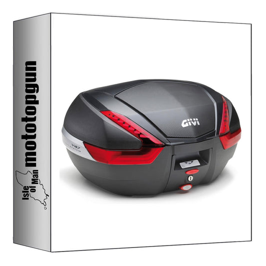 GIVI BAULETTO MONOKEY CARBON LOOK 47 LT PER PORTAPACCHI ORIGINALE + ATACCO COMPATIBILE CON YAMAHA X-MAX 400 18/21