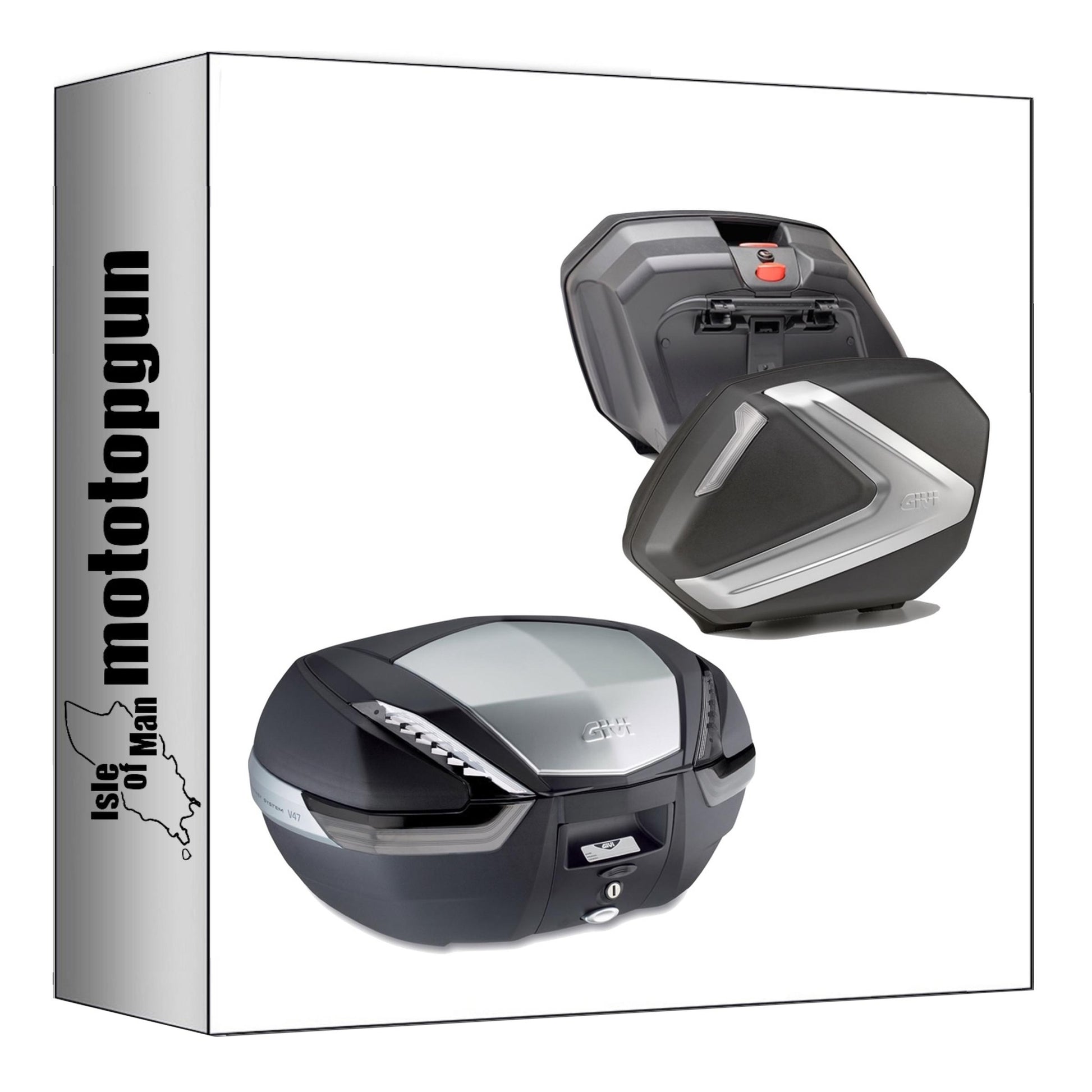 GIVI BAULETTO V47NT + VALIGIE LATERALI V37NT ARGENTO TECH 121 LT + ATACCO COMPATIBILE CON HONDA CBF 600 S / N 04/12