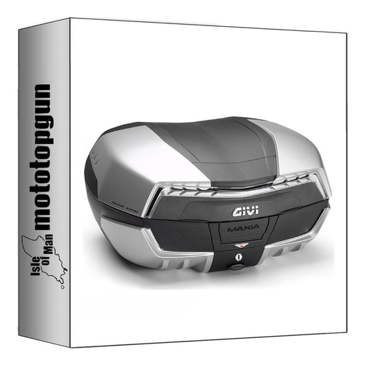 GIVI BAULETTO MONOKEY MAXIA 5 ARGENTO TECH 58 LT PER PORTAPACCHI ORIGINALE + ATACCO COMPATIBILE CON YAMAHA X-MAX 400 18/21
