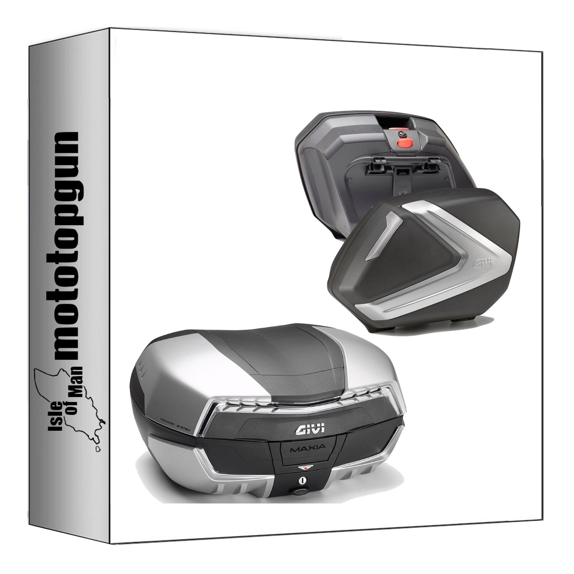 GIVI BAULETTO V58NT + VALIGIE LATERALI V37NT MAXIA 5 ARGENTO TECH 132 LT + ATACCO COMPATIBILE CON HONDA NC 750 S 16/20
