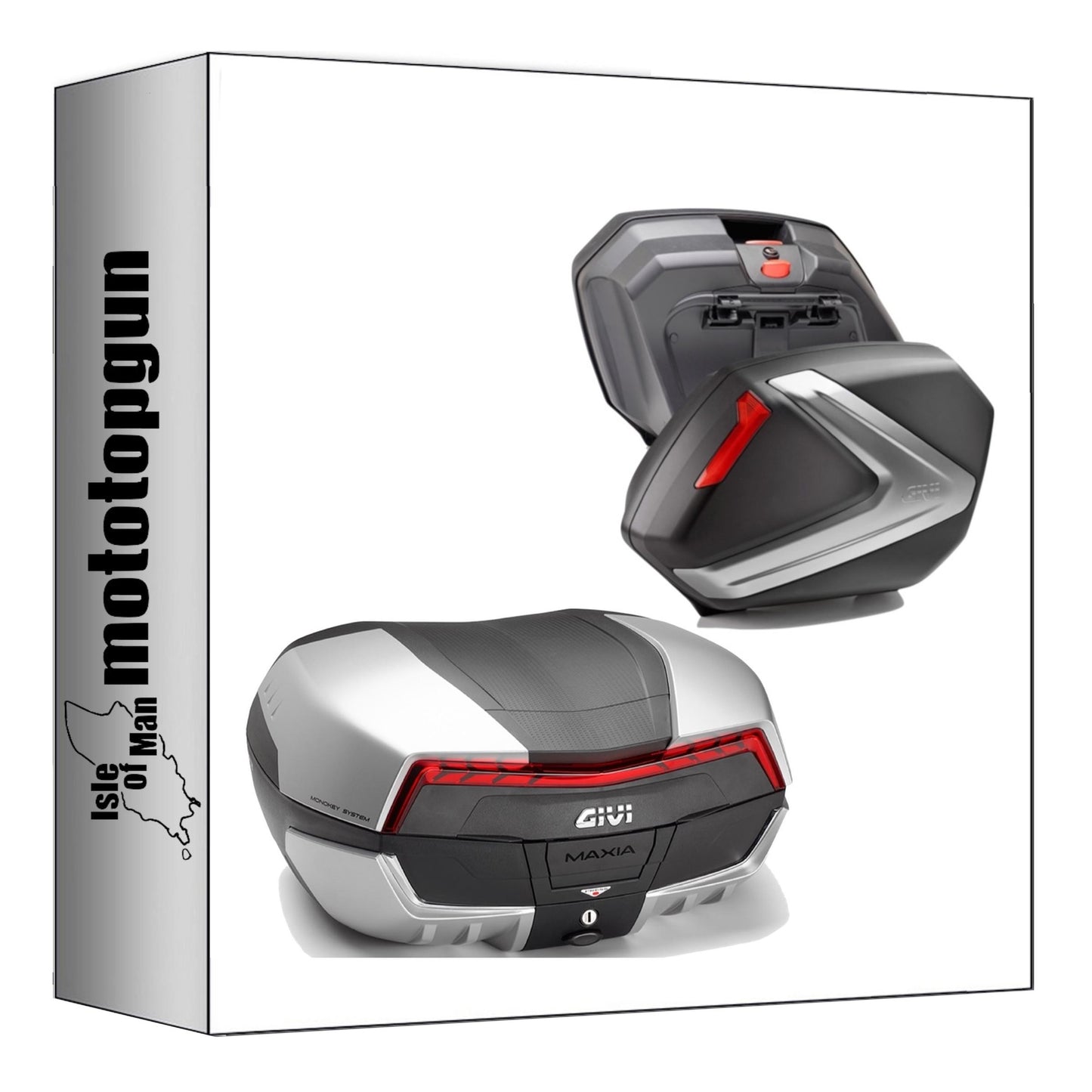 GIVI BAULETTO V58N + VALIGIE LATERALI V37N MAXIA 5 ARGENTO 132 LT + ATACCO PER HONDA CBF 600 S / N 04/12